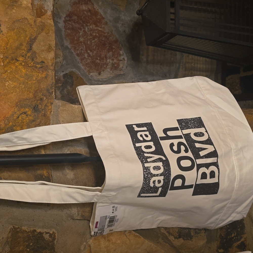 White Tote Bag with Black Text Join The Crew